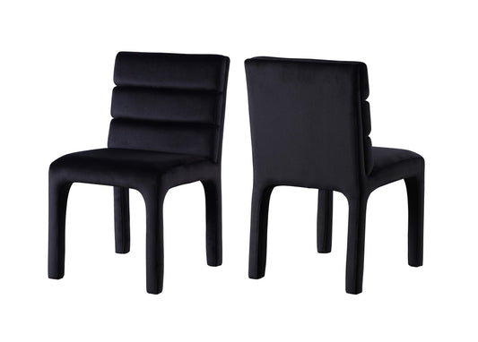 Tufted Velvet Dining Chair, Set of 2 – Black