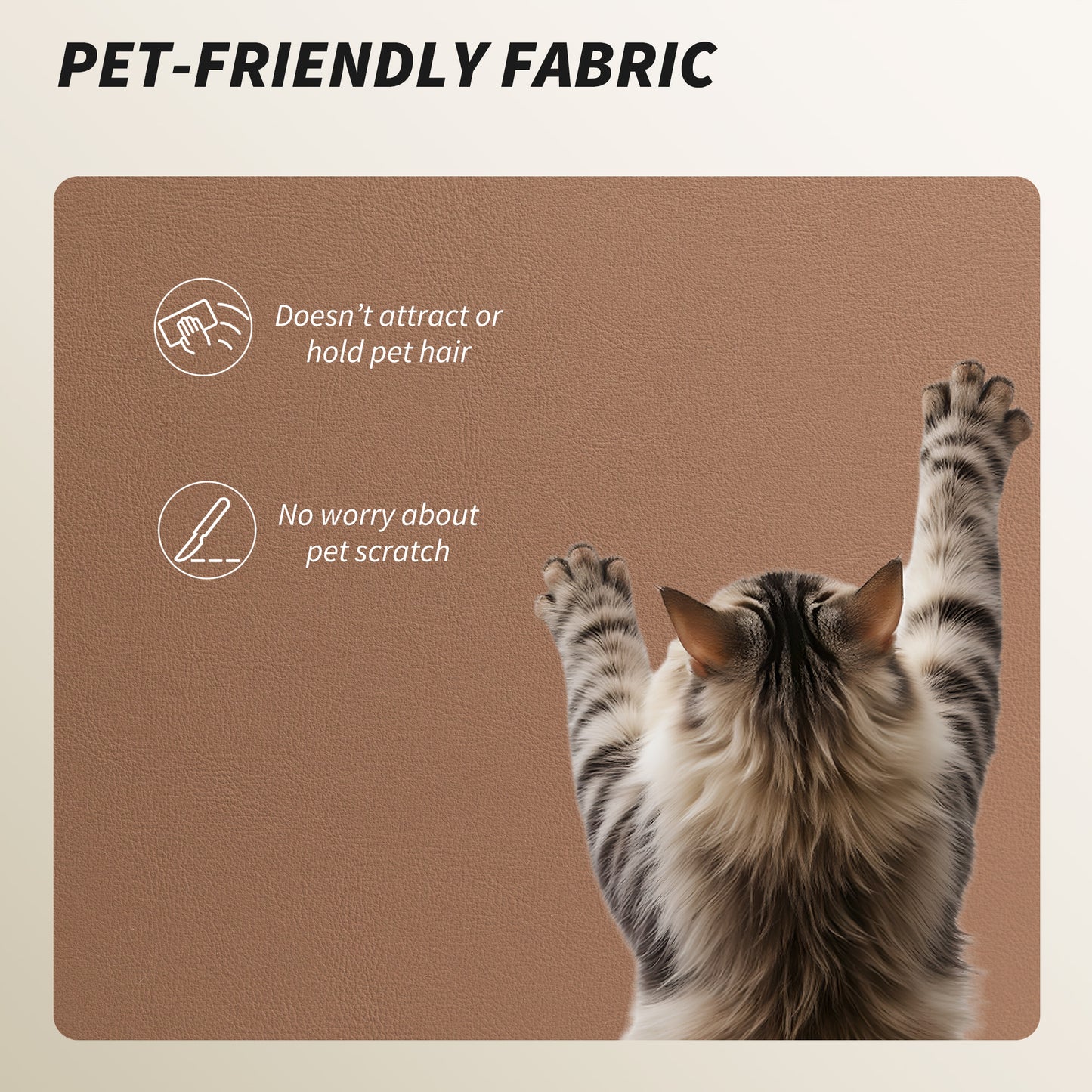 HOMCOM Executive Reclining Office Chair, Pet-Friendly Fabric, Footrest, Swivel Wheels, Brown