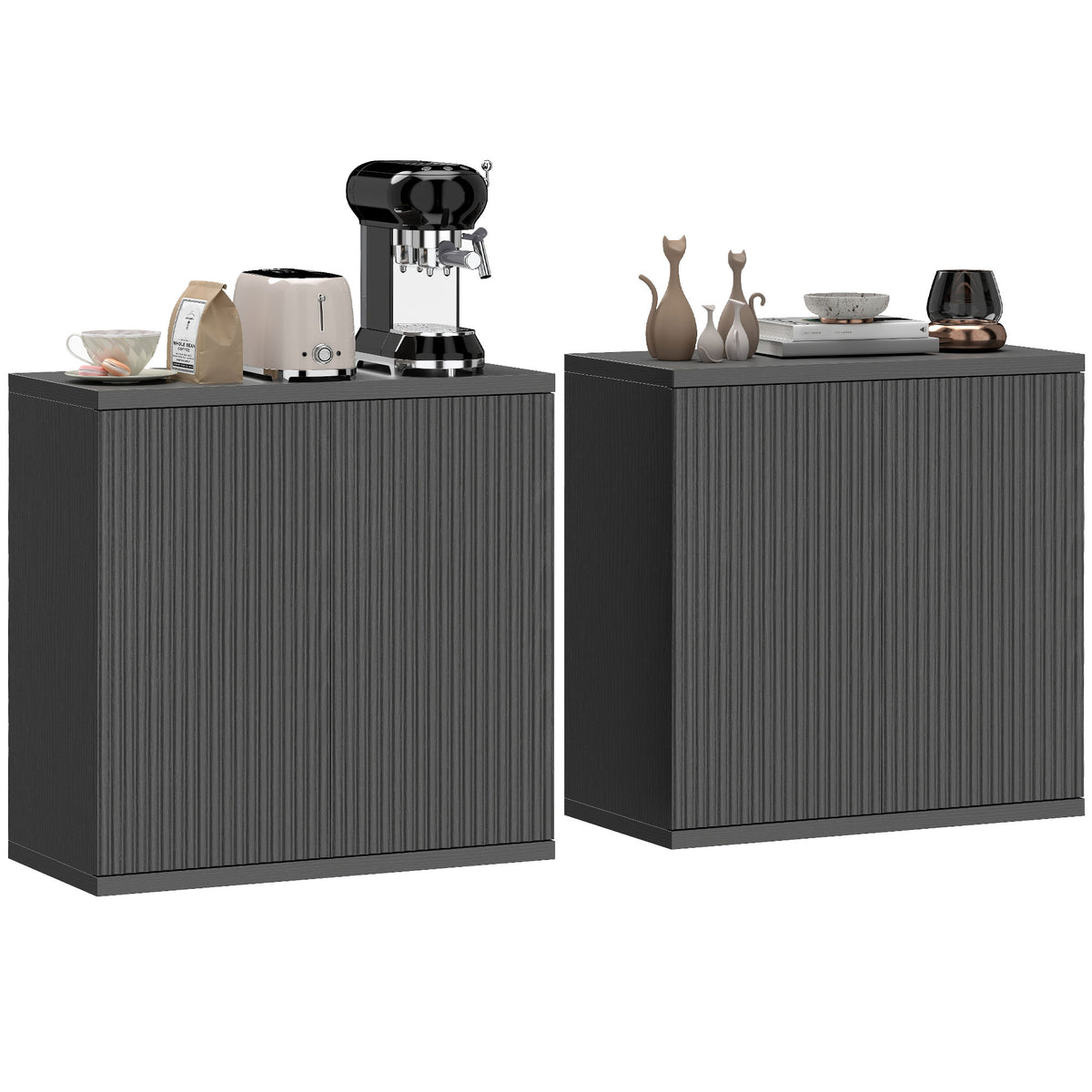 Sideboard Buffet Cabinets, Set of 2, with Soft-Close Doors – 31"W x 31"H each