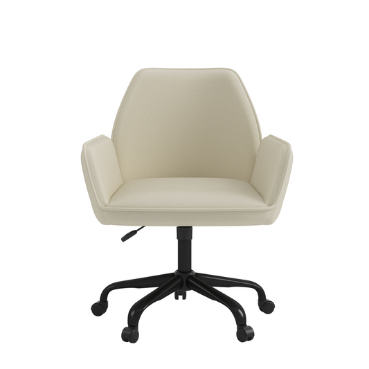 Mareo Ergonomic Beige Fabric Office Chair with Adjustable Height and Swivel