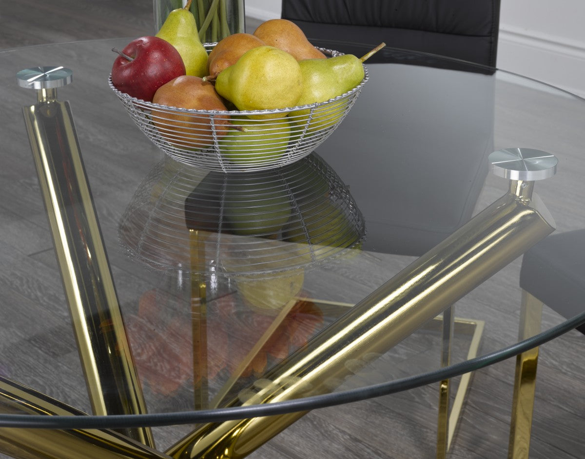 Glass Dining Table – Gold (Style 2)