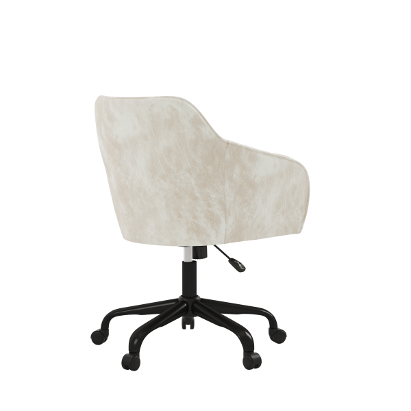 Belisse Ergonomic Beige Fabric Upholstered Swivel Office Chair with Adjustable Height