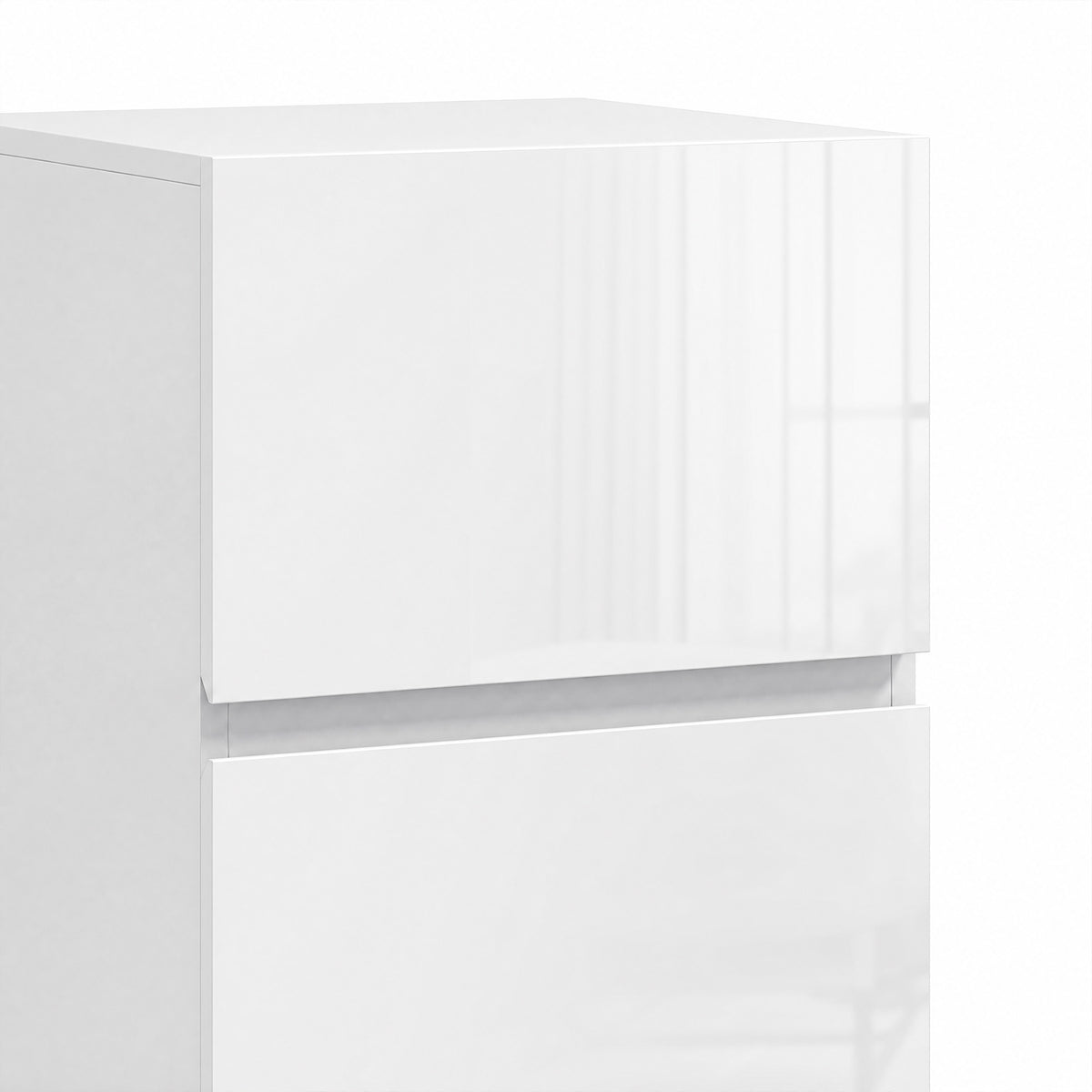 High Gloss 2-Drawer Nightstands, Set of 2 – 16"W x 23"H