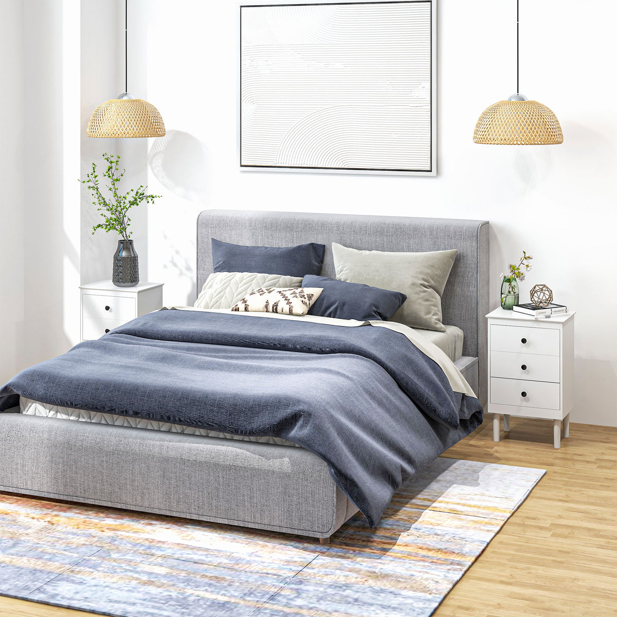 Modern 3-Drawer Nightstands, Set of 2 – 16"W x 25"H