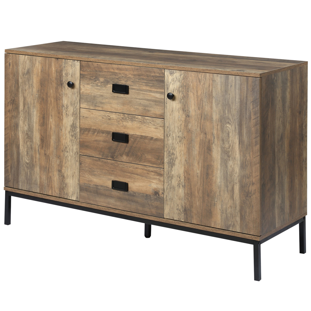 Industrial Sideboard with 2 Doors and 3 Drawers – 47"W x 30"H