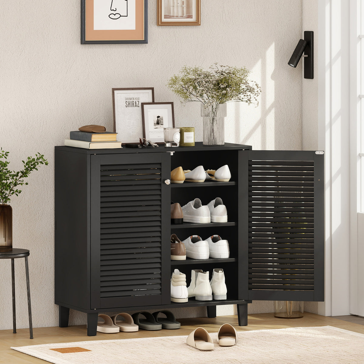 Shoe Cabinet with Adjustable Shelves – 31"W x 31"H