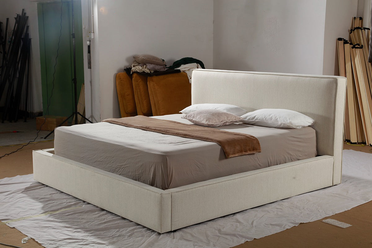 Upholstered Solid Wood Storage Bed