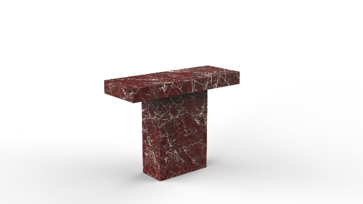 Marble Console Table – Burgundy