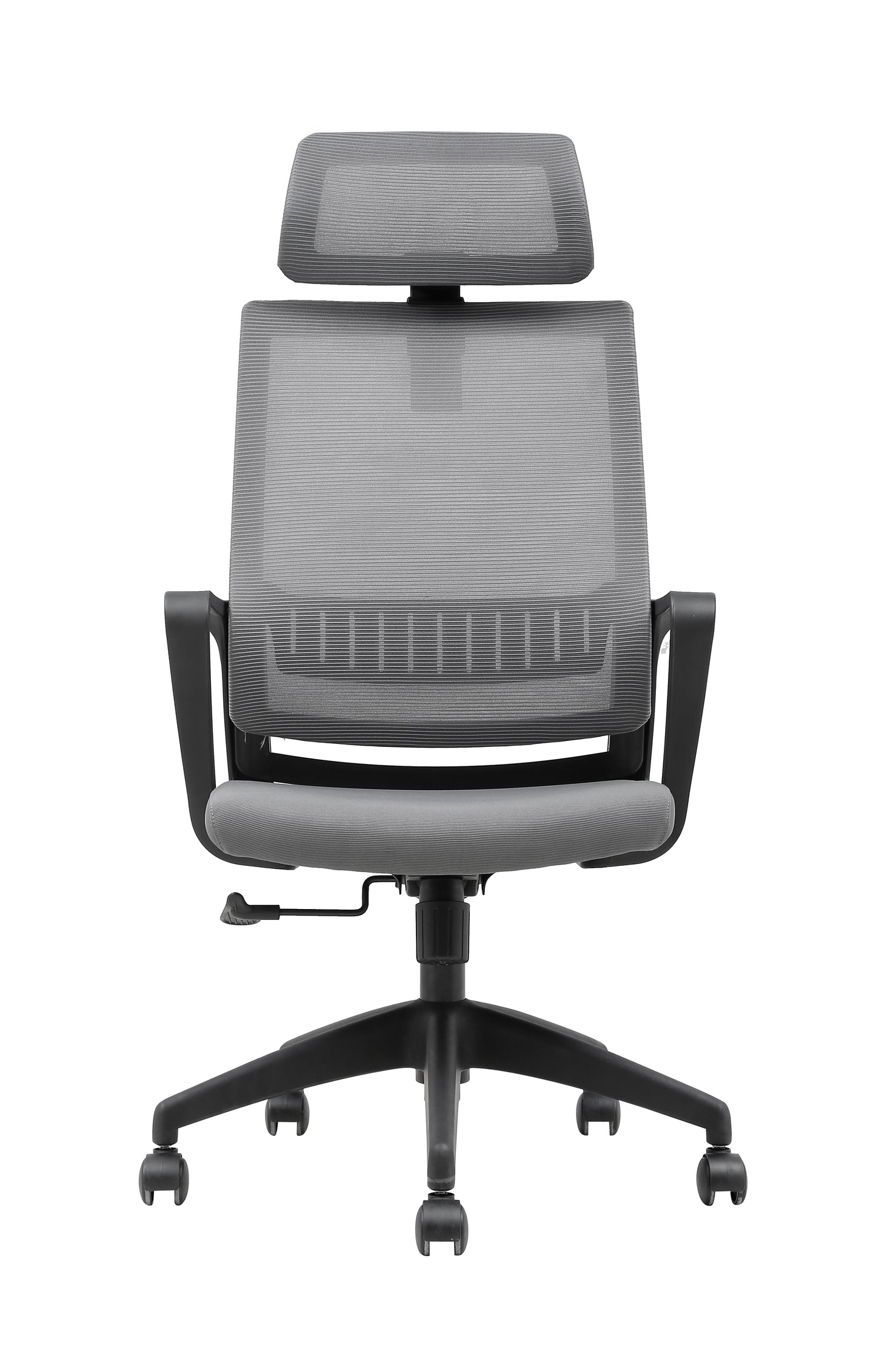 Ergonomic Grey Mesh Office Chair, Adjustable Height, Lumbar Support, Smooth Casters