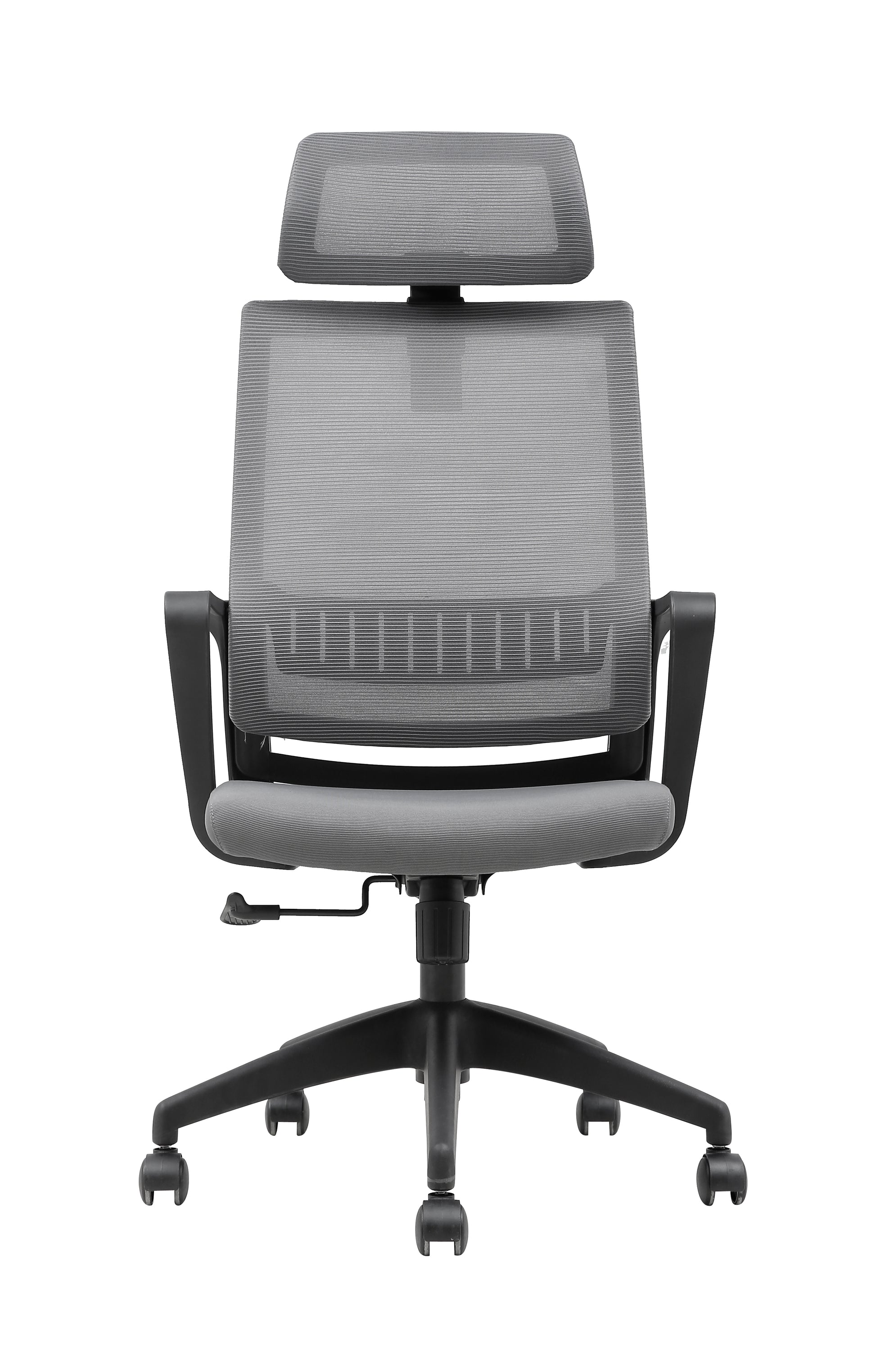 Ergonomic Grey Mesh Office Chair, Adjustable Height, Lumbar Support, Smooth Casters