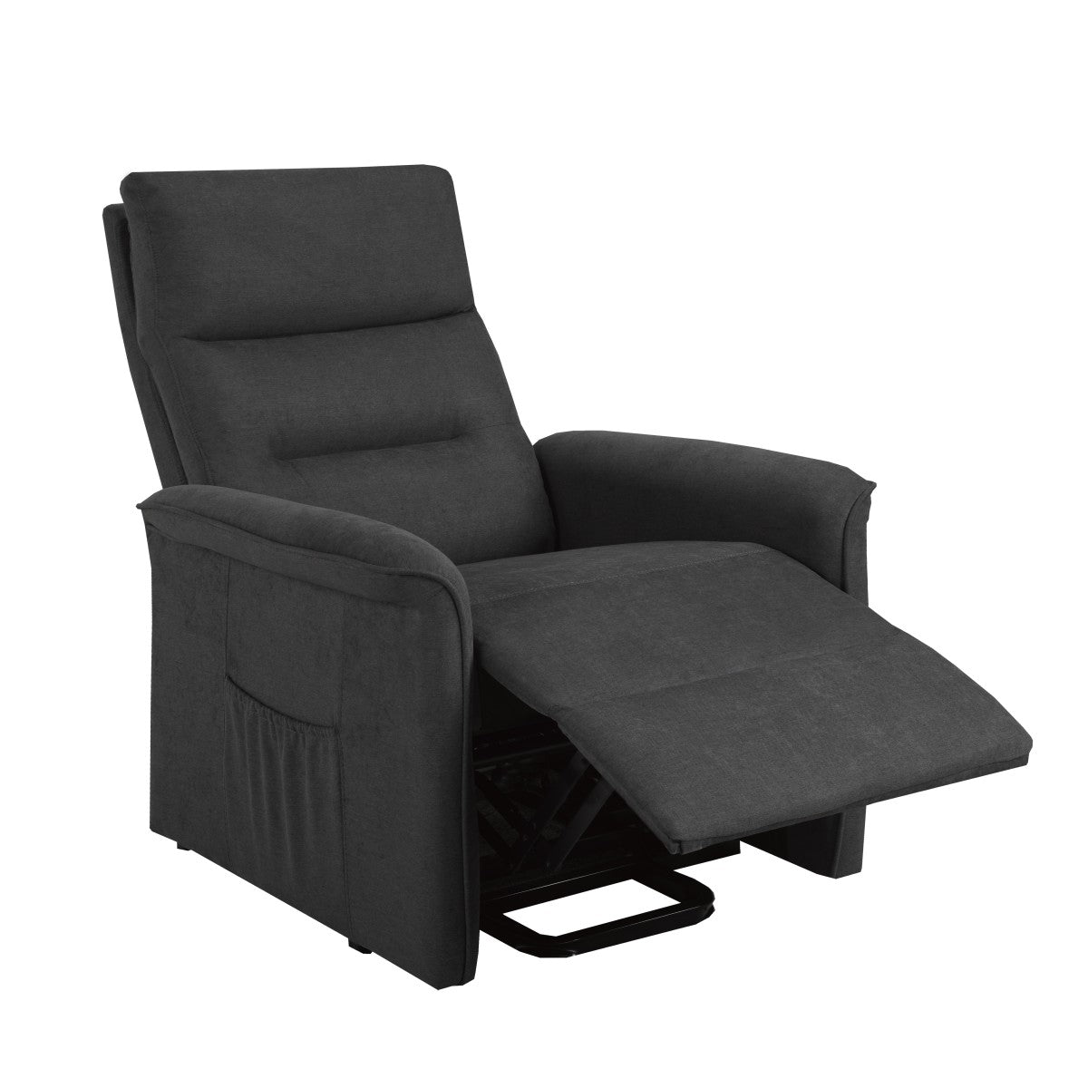 Brassex Power Lift Recliner Chair, Dark Grey Fabric, Ergonomic Comfort