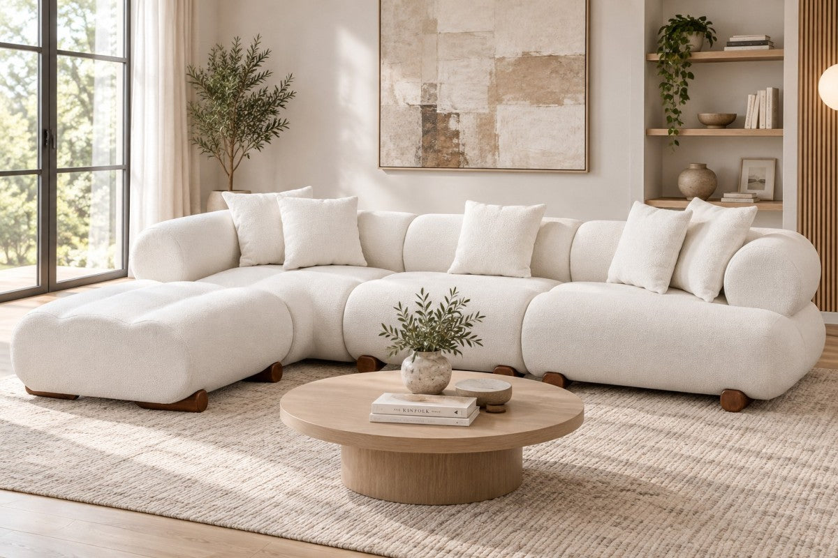 Curved Solid Wood Sectional