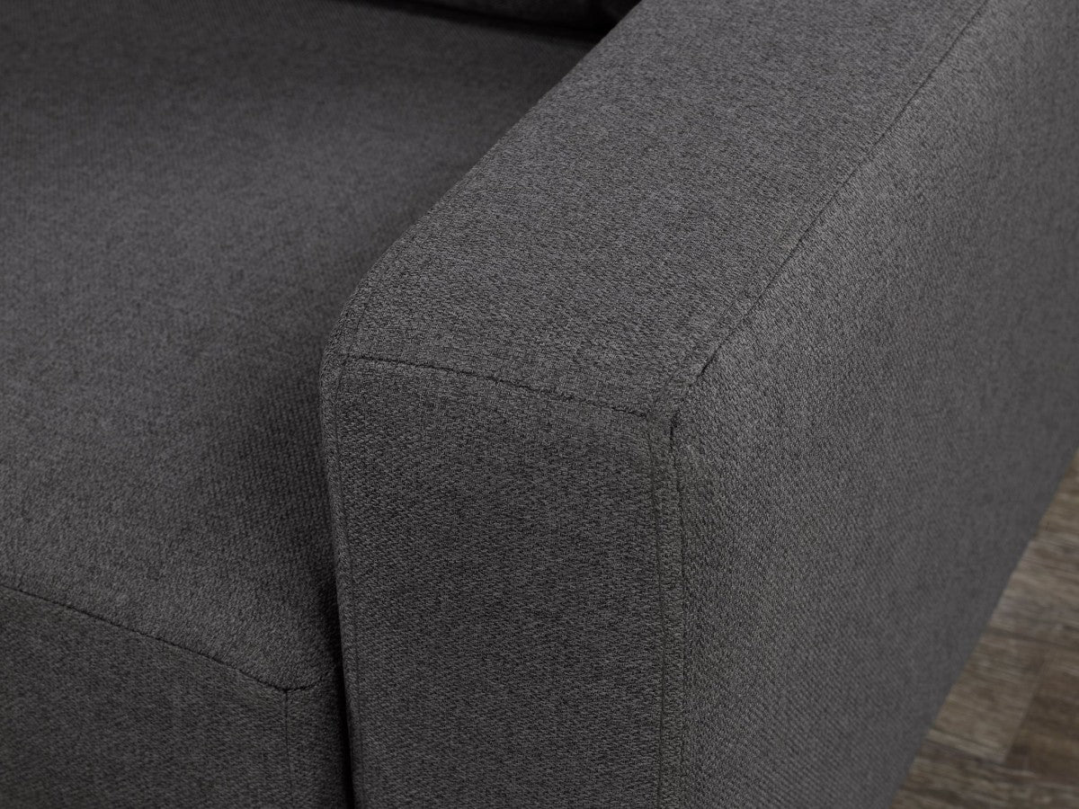 Modern Dark Grey Sectional Sofa with Reversible Chaise and Chrome Legs