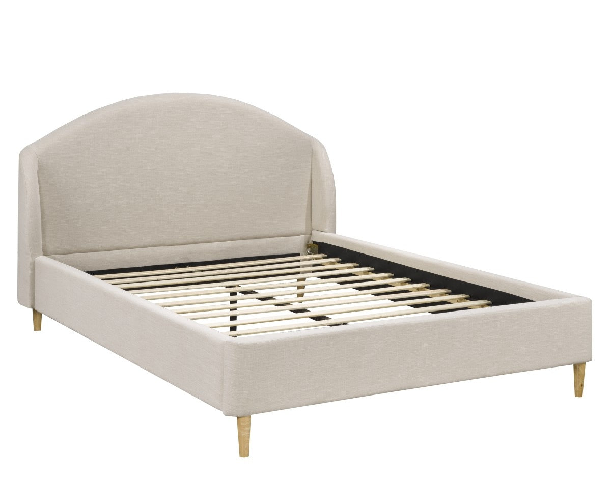 Curved Platform Bed – Beige