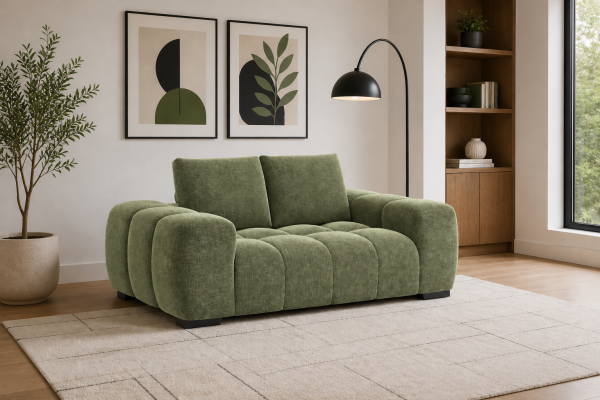 Zara Love Seat Taupe Modern Plush