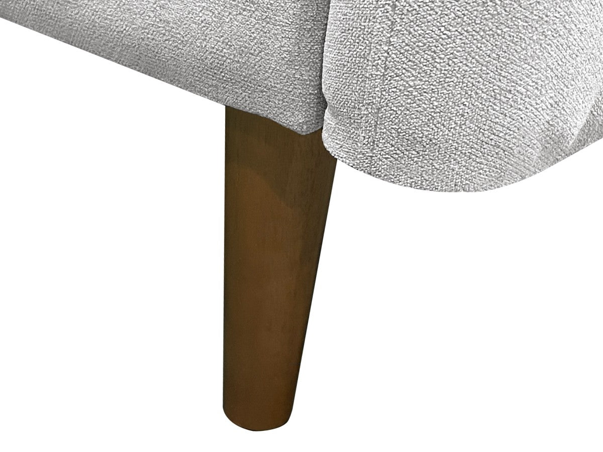 Ellison Contemporary 3-Seater Sofa - Light Grey Polyester Fabric Upholstery