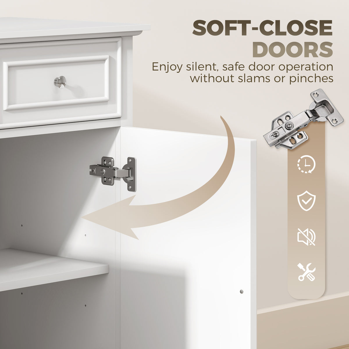 Kitchen Storage Cabinet with Soft-Close Doors – 54"W x 31"H