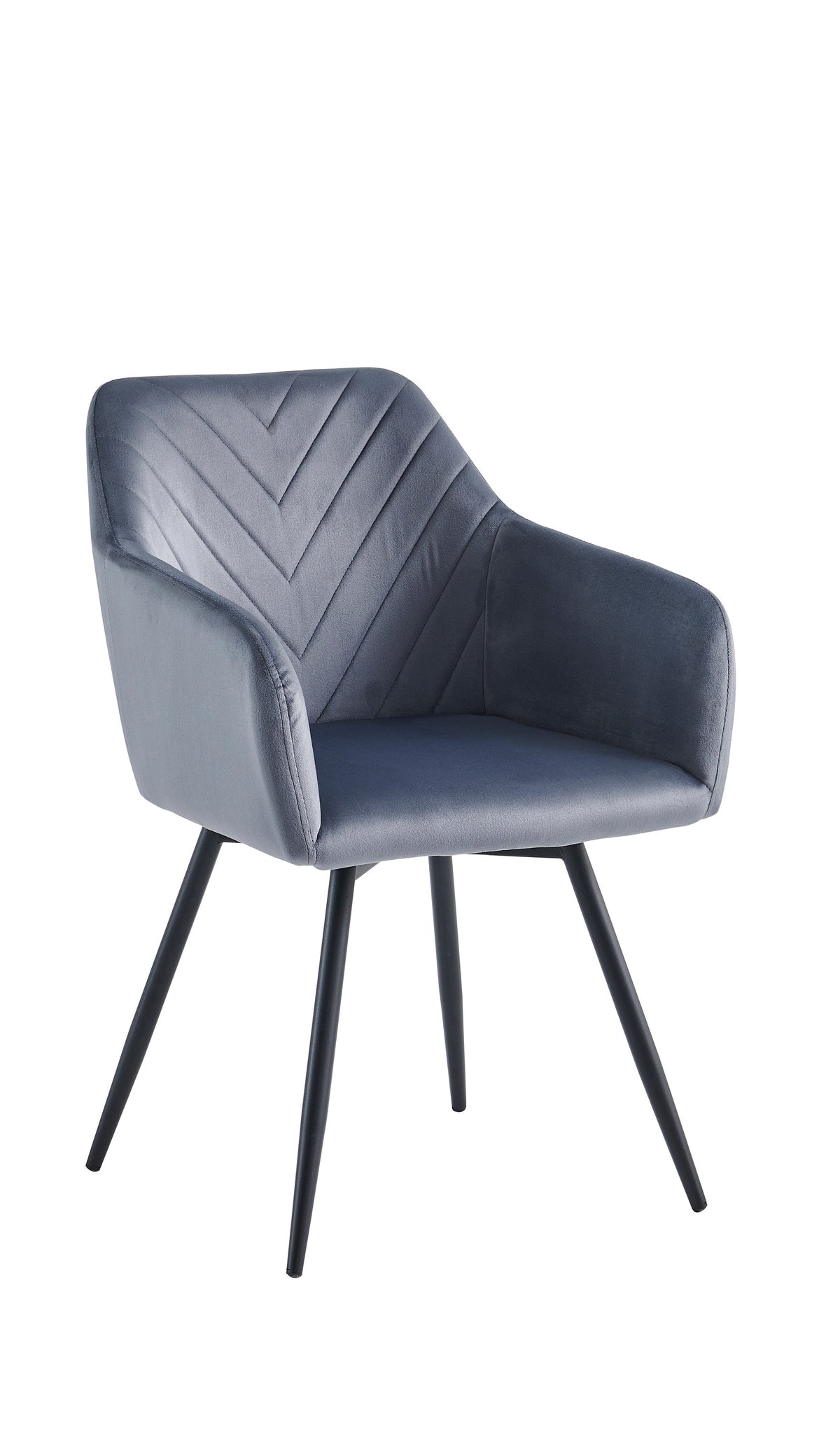 Channel-Stitch Velvet Dining Armchair – Set of 2