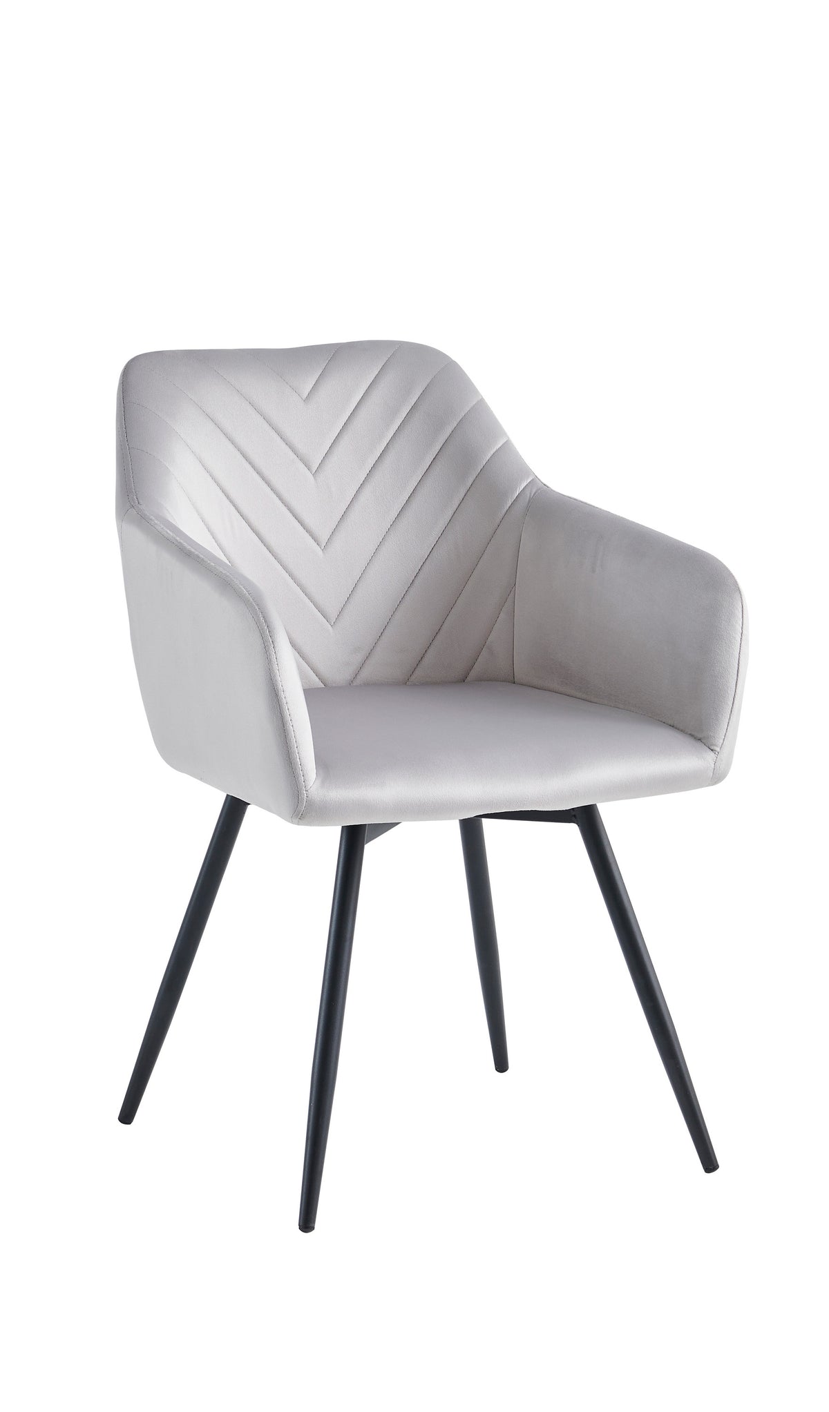 Channel-Stitch Velvet Dining Armchair – Set of 2