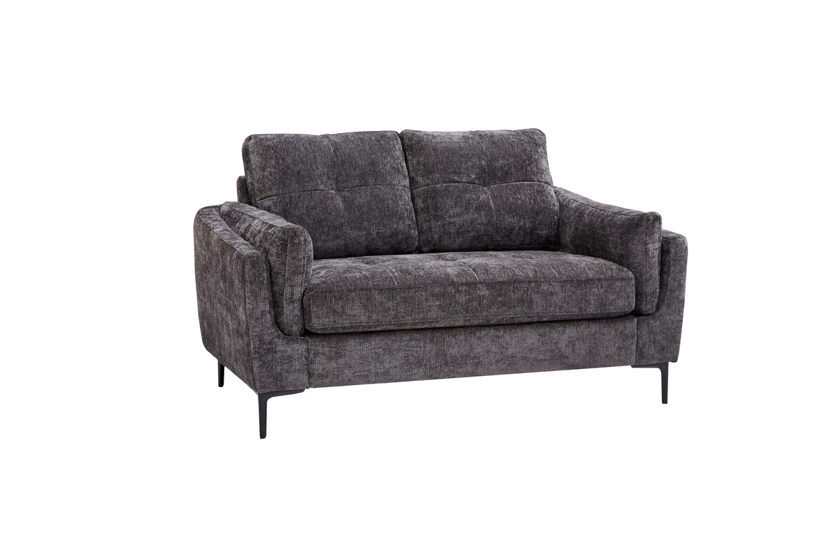 Channel-Tufted Contemporary 3-Piece Sofa Set – Charcoal Grey