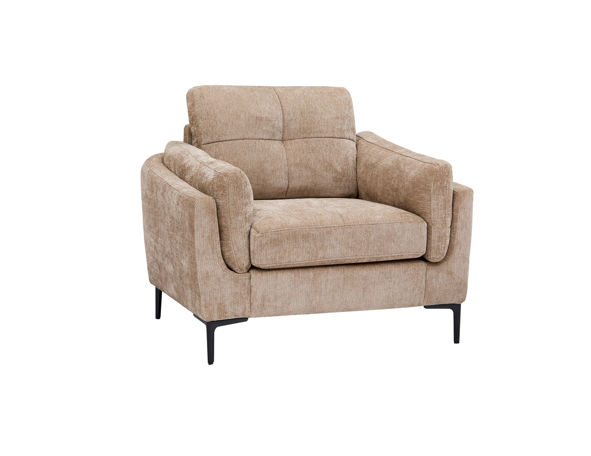 Channel-Tufted Contemporary 3-Piece Sofa Set – Taupe