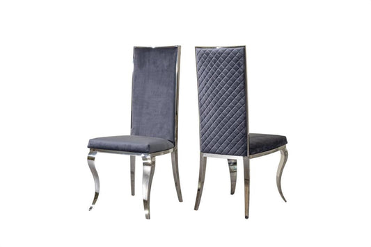 Channel-Tufted Tall-Back Dining Chair