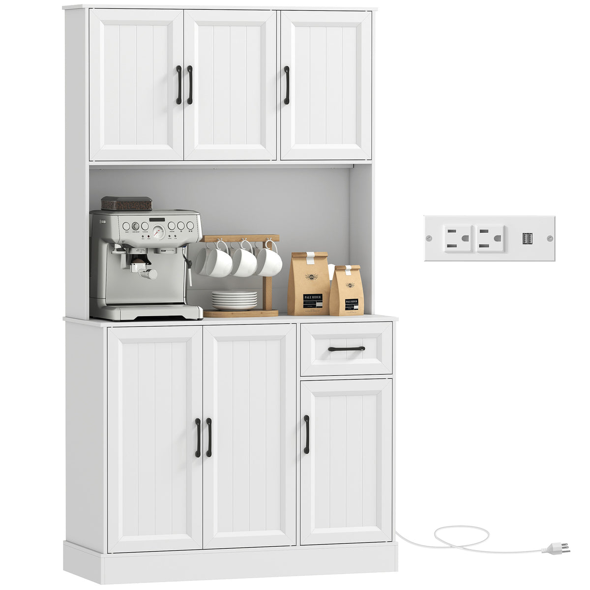 Pantry Cabinet with Charging Station – 39"W x 71"H