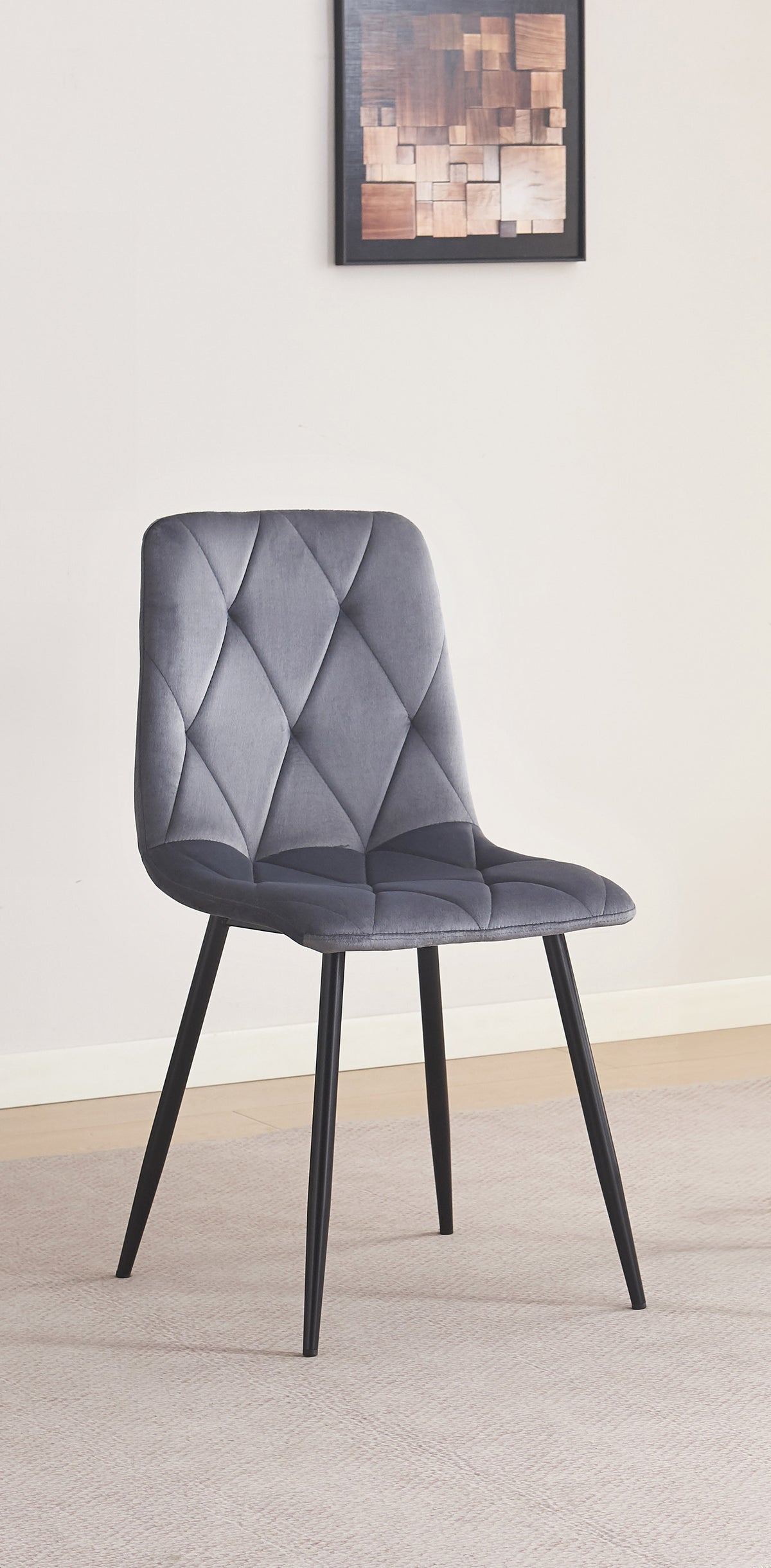 Compact Sintered Stone Dining Set with Velvet Chairs