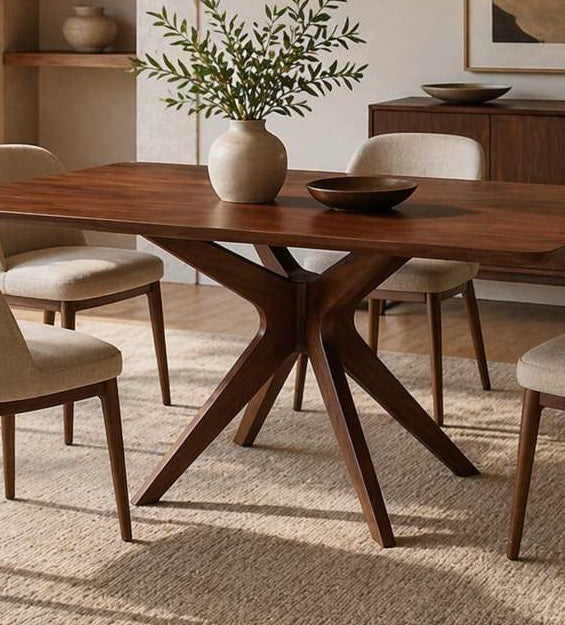 60" Mid-Century Walnut Dining Set