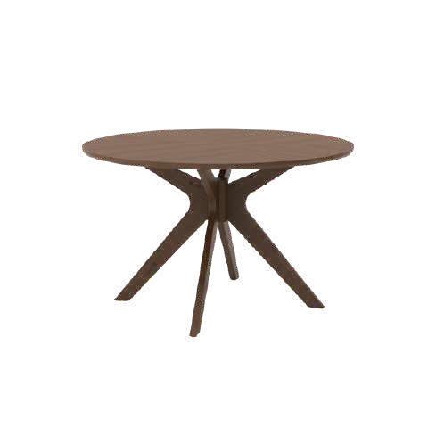 48" Round Mid-Century Walnut Dining Table