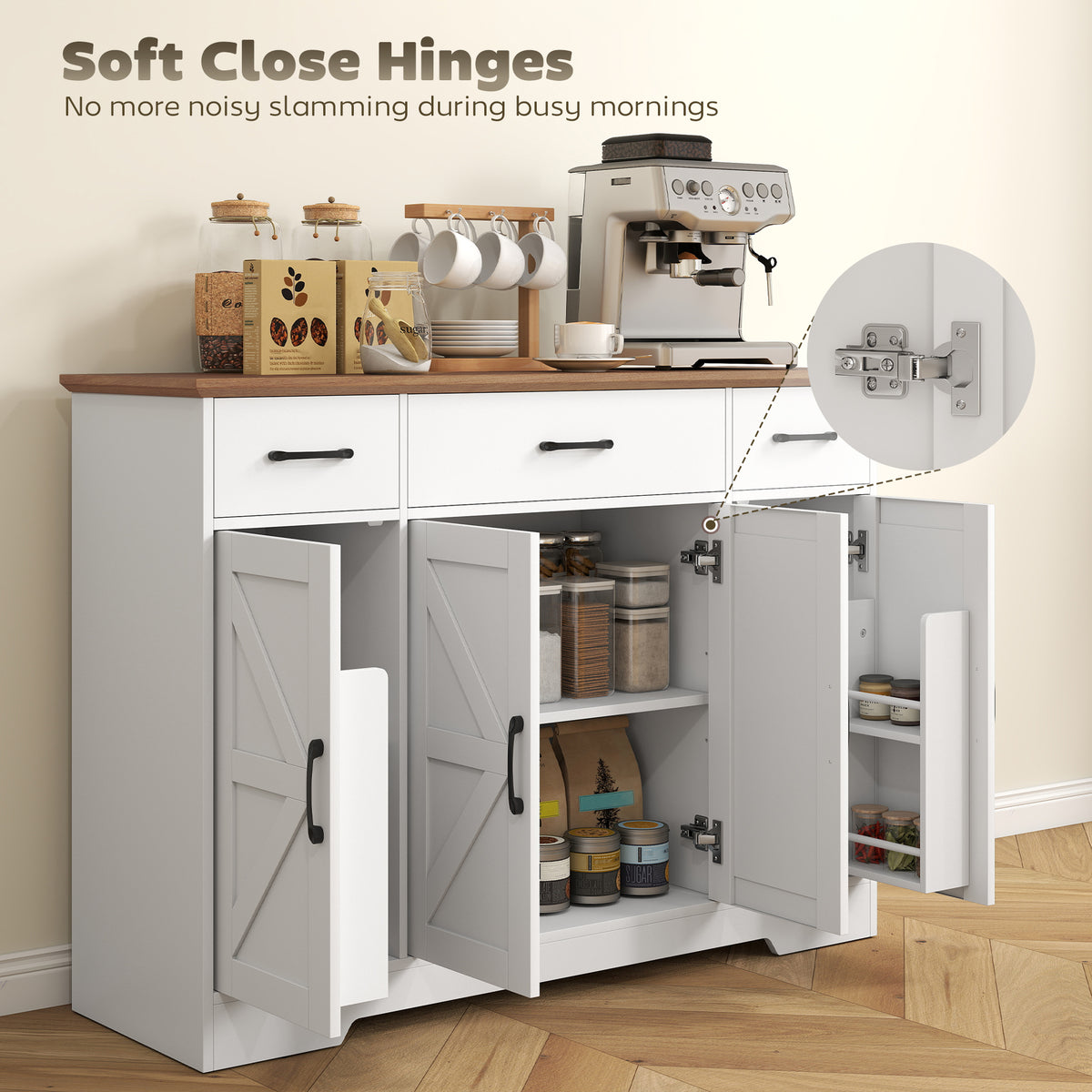 Buffet Cabinet with Soft-Close Hinges – 47"W x 34"H