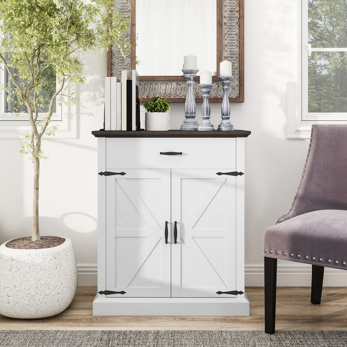 Farmhouse Sideboard with Thick Top – 30"W x 36"H