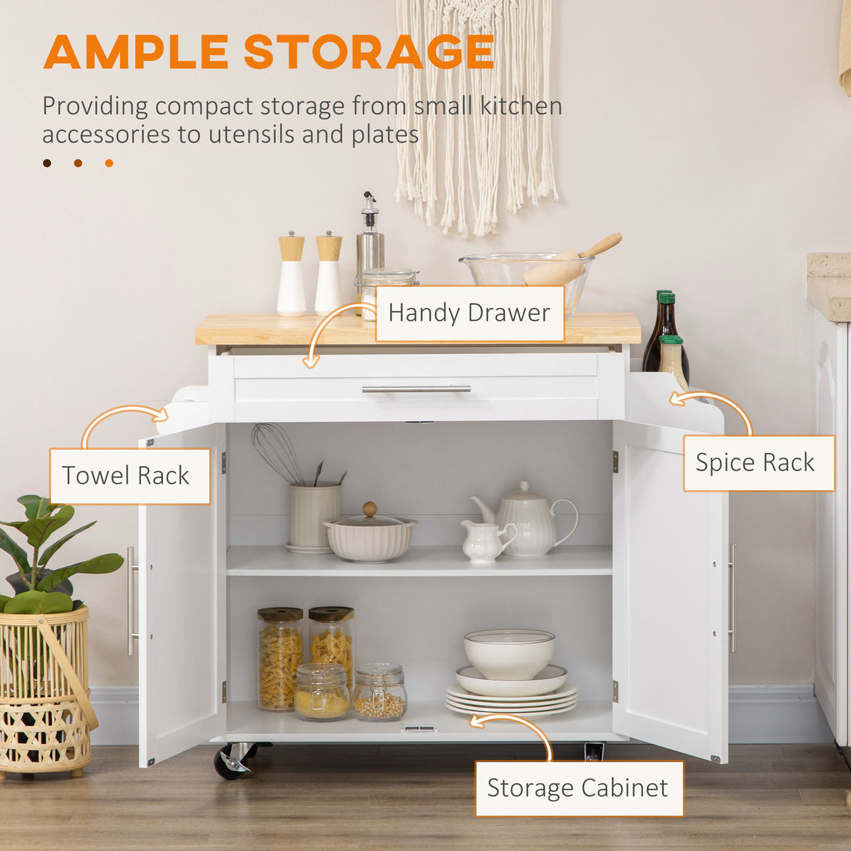 Kitchen Island with Storage – 43"W x 35"H