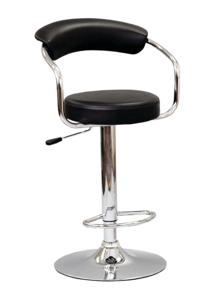 Curved-Back Swivel Bar Stool – Chrome – Set of 2