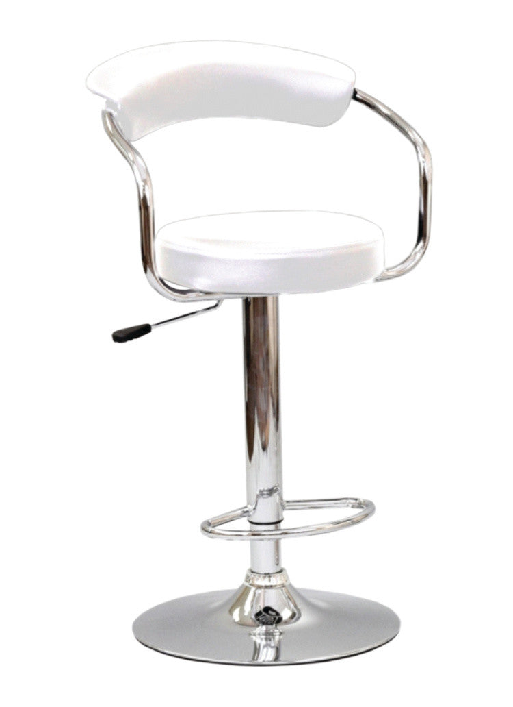 Curved-Back Swivel Bar Stool – Chrome – Set of 2