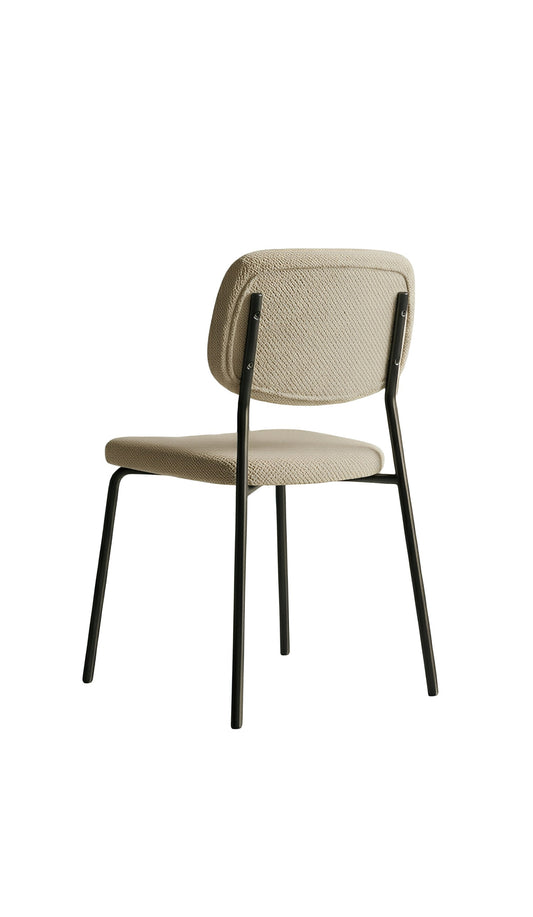 Curved-Back Textured Fabric Dining Chair – Set of 4