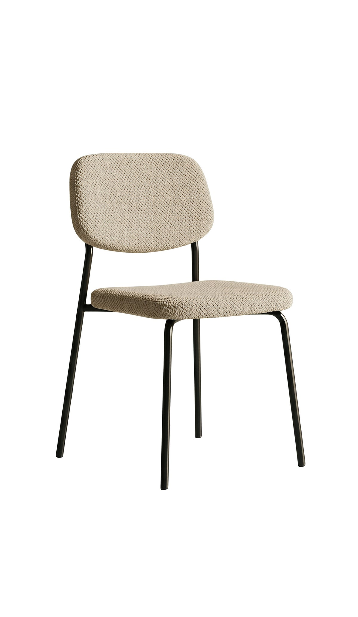 Curved-Back Textured Fabric Dining Chair – Set of 4
