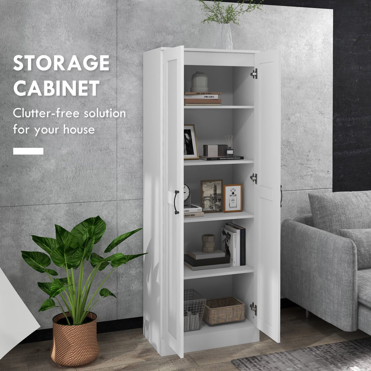 Tall Pantry Cabinet with Adjustable Shelves – 24"W x 69"H