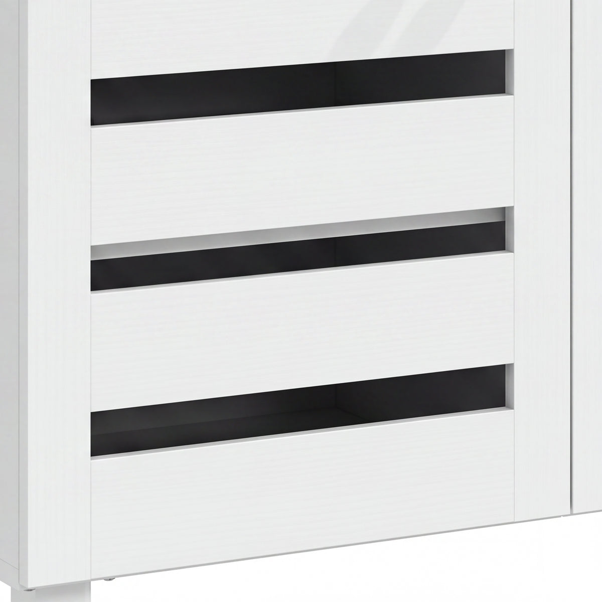 Shoe Cabinet with 3 Slatted Doors – 44"W x 26"H