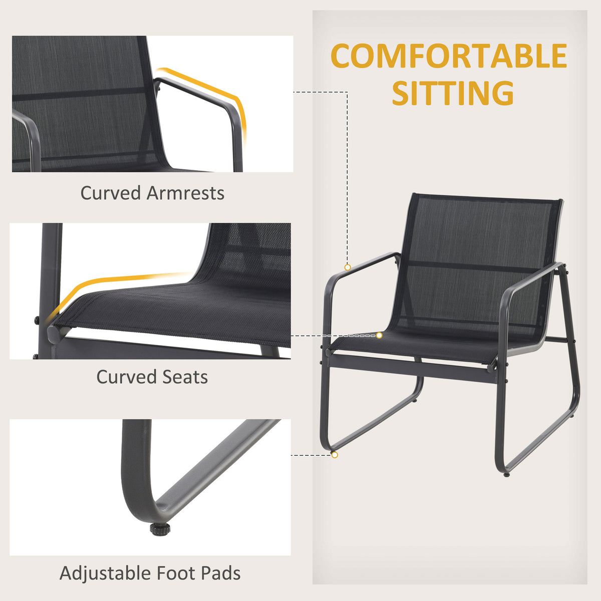 4 Piece Patio Furniture Set, Outdoor Conversation Set with Loveseat Sofa, Armchairs, Glass Top Coffee Table