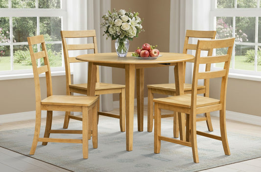 Mango Wood 5-Piece Dining Set – Natural