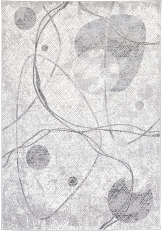 Modern Grey Abstract Area Rug - Durable Home Decor Carpet