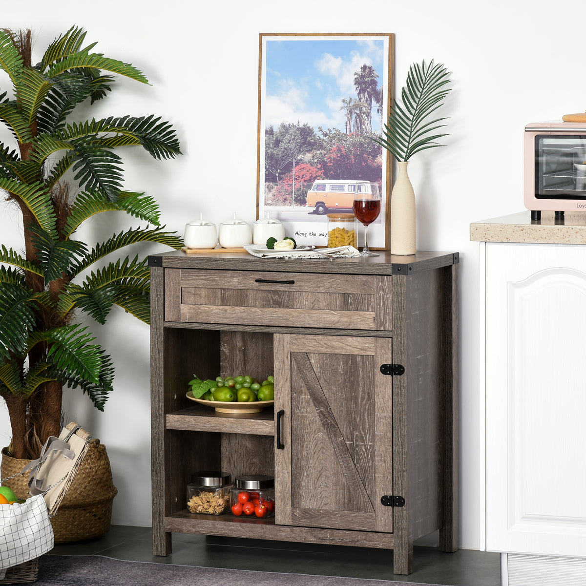 Farmhouse Sideboard with Barn Doors – 30"W x 33"H
