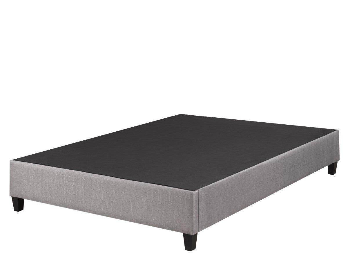 Douglas Full Size Platform Bed Base, Contemporary Grey Fabric, No Box Spring