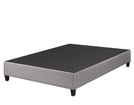 Douglas Full Size Platform Bed Base, Contemporary Grey Fabric, No Box Spring