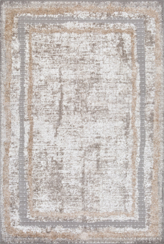 Distressed Jute Area Rug – Grey/Beige/Cream