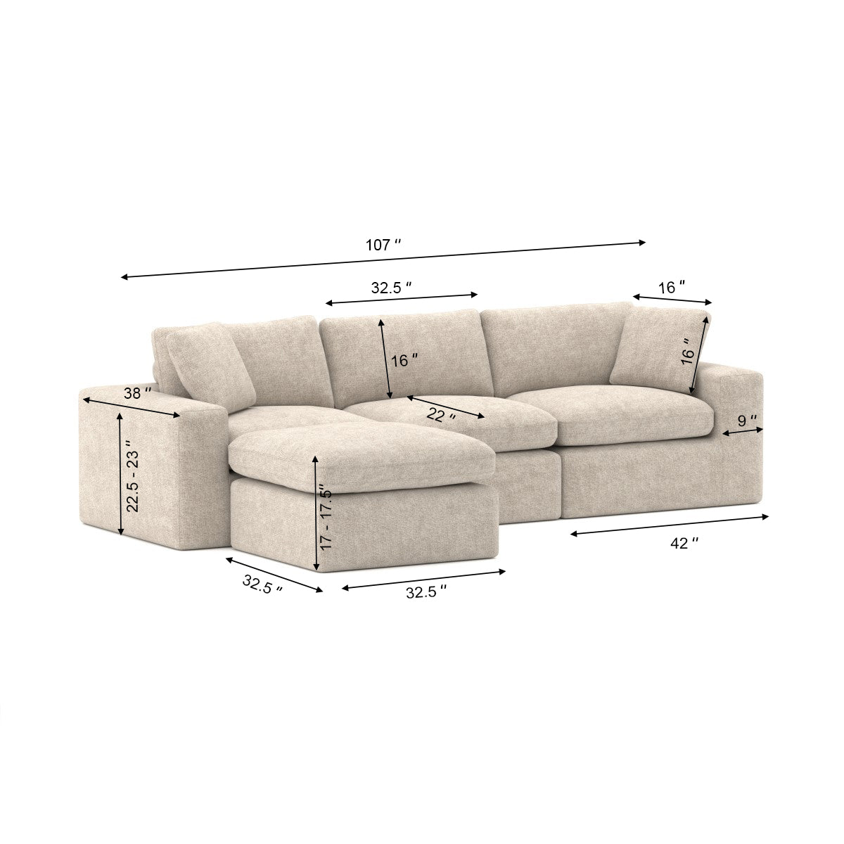 Sectional – Beige (Style 2)