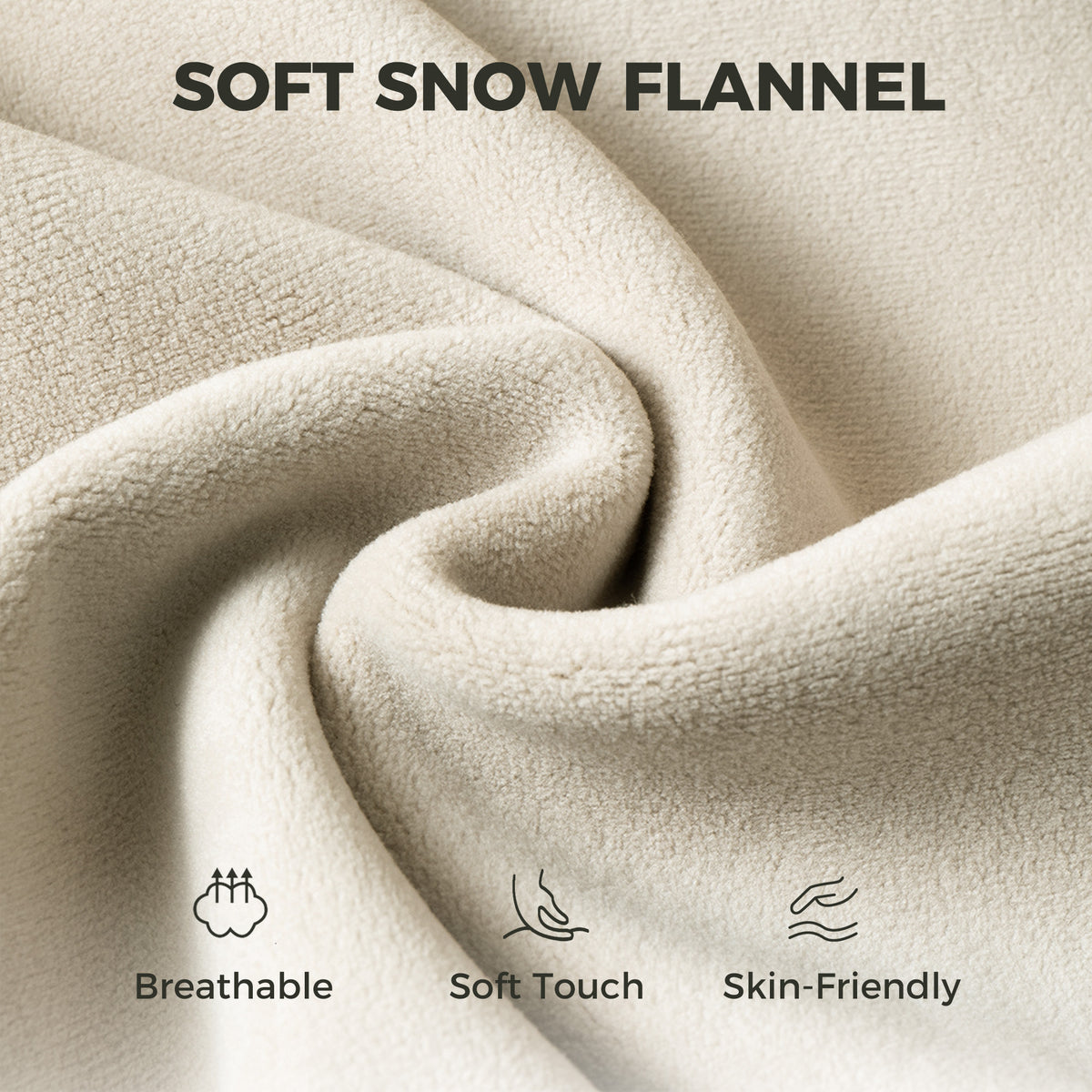 Office Chair with Footrest, Ergonomic Reclining Computer Gaming Chair with Snow Flannel Fabric, Cream