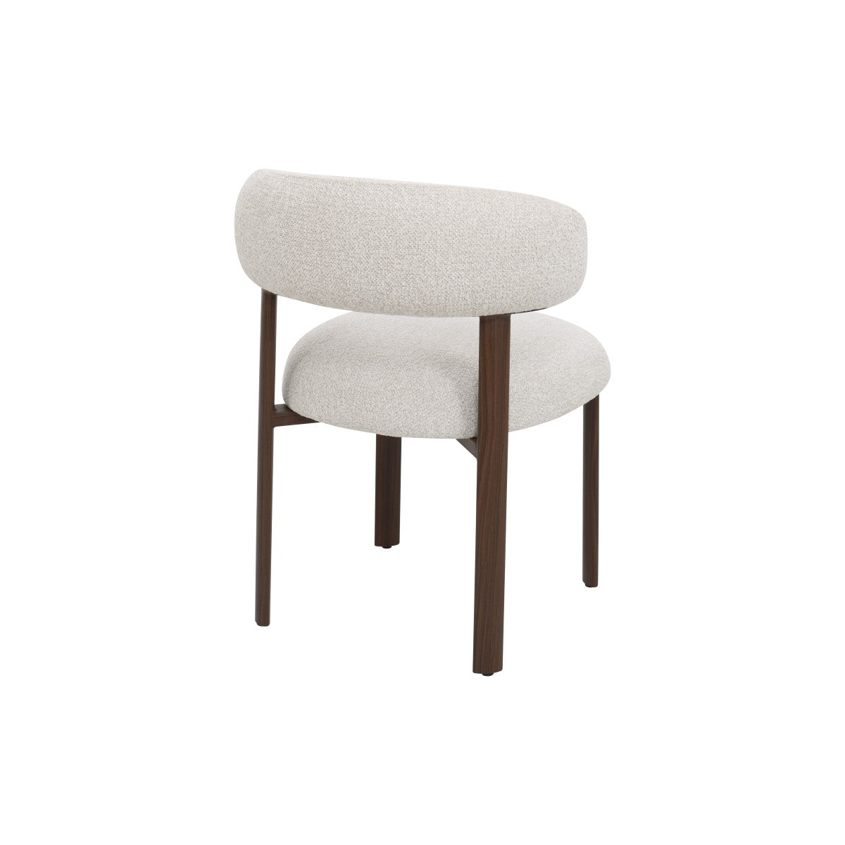 Curved Boucle Dining Chair, Set of 2 – Walnut/Beige