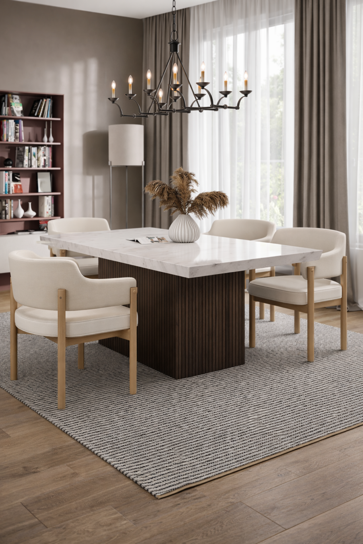 Marble Dining Table – Espresso
